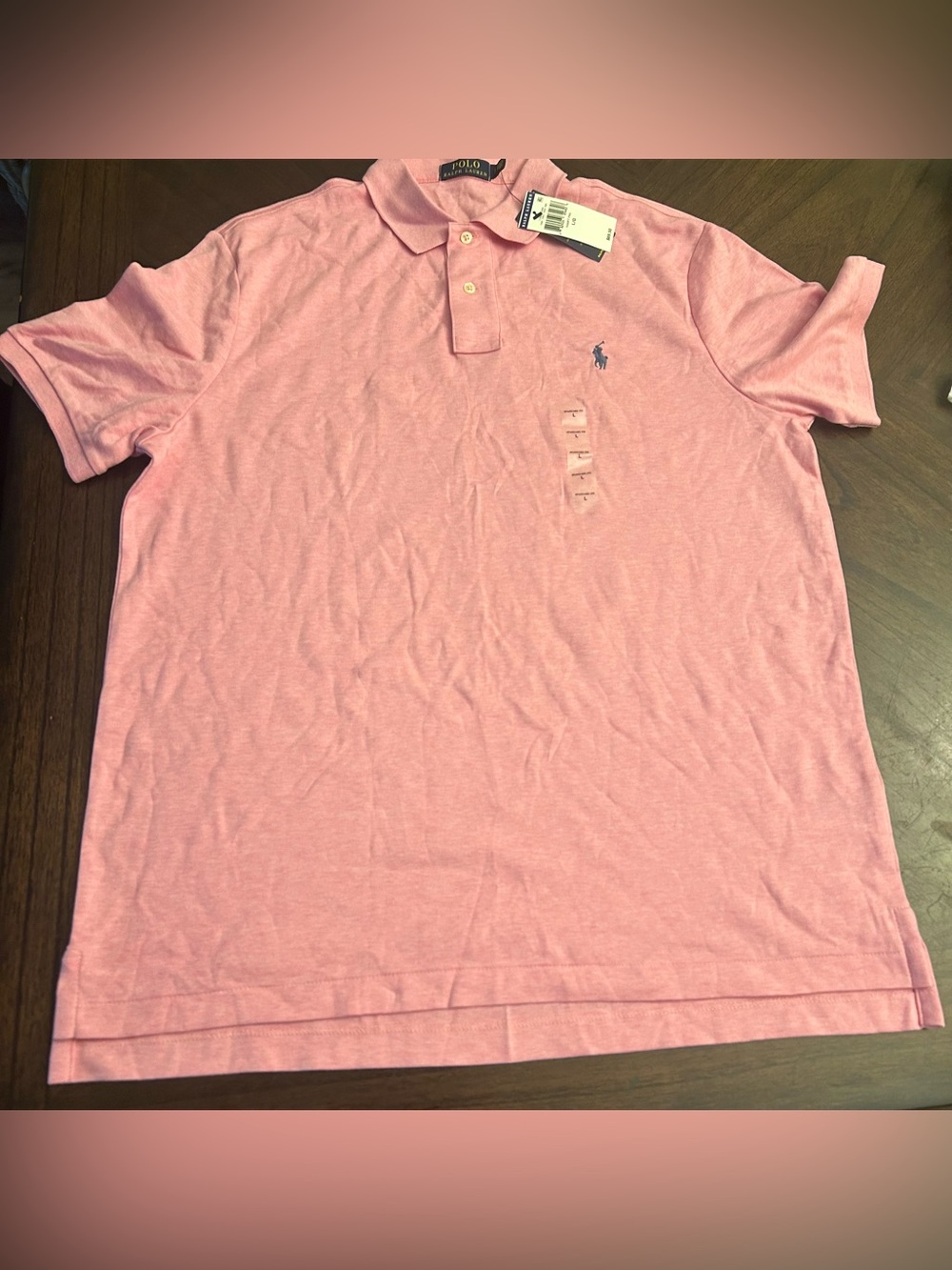 Polo Ralph Lauren Classic Fit Soft Polo Shirt (Hampton Pink Heather, Large) New